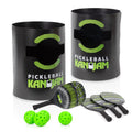 Kan Jam Pickleball - Play Pickleball Anywhere! Includes 4 Pickleball Paddles & 4 Pickleballs (Black/Green)