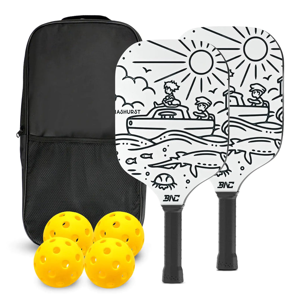 VORO Pickleball Paddle Set of 2, Lightweight Fiberglass Face with Comfort Grip High Performance